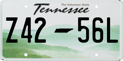 TN license plate Z4256L