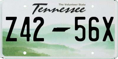 TN license plate Z4256X