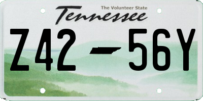 TN license plate Z4256Y