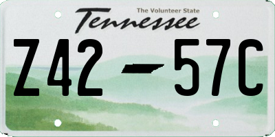 TN license plate Z4257C