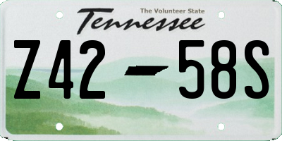 TN license plate Z4258S