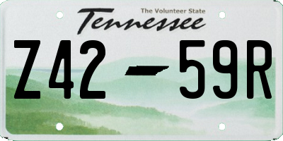 TN license plate Z4259R