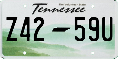 TN license plate Z4259U