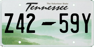 TN license plate Z4259Y