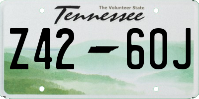 TN license plate Z4260J