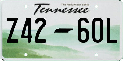 TN license plate Z4260L