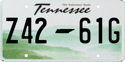 TN license plate Z4261G