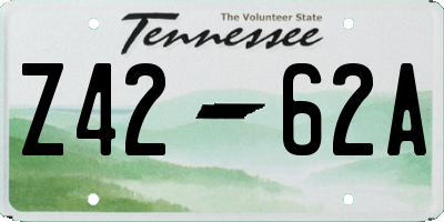 TN license plate Z4262A