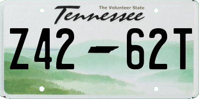 TN license plate Z4262T