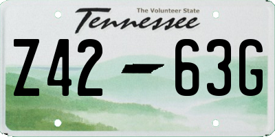 TN license plate Z4263G