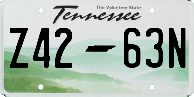 TN license plate Z4263N