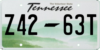 TN license plate Z4263T