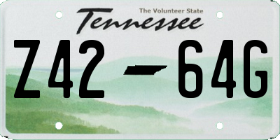 TN license plate Z4264G
