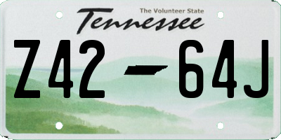 TN license plate Z4264J