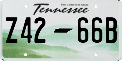 TN license plate Z4266B