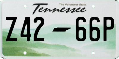 TN license plate Z4266P