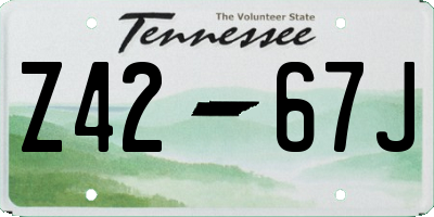 TN license plate Z4267J