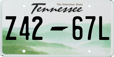 TN license plate Z4267L