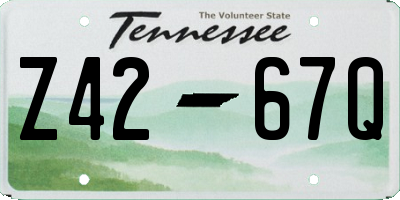 TN license plate Z4267Q