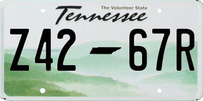 TN license plate Z4267R