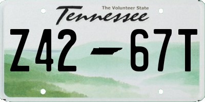 TN license plate Z4267T