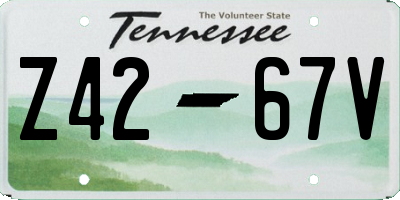 TN license plate Z4267V