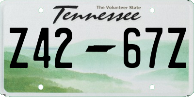 TN license plate Z4267Z