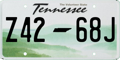 TN license plate Z4268J