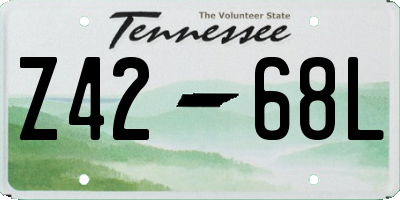 TN license plate Z4268L