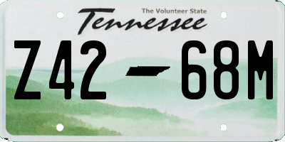 TN license plate Z4268M