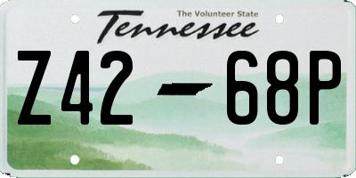 TN license plate Z4268P