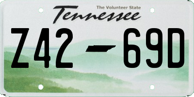 TN license plate Z4269D