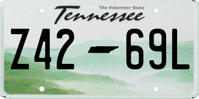 TN license plate Z4269L