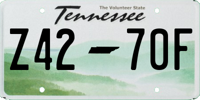 TN license plate Z4270F