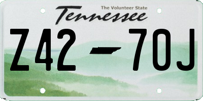 TN license plate Z4270J