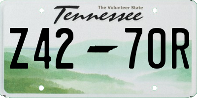 TN license plate Z4270R