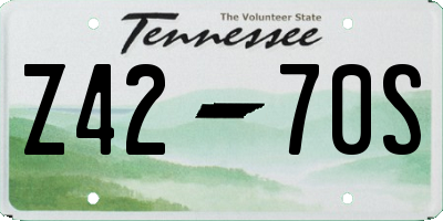 TN license plate Z4270S