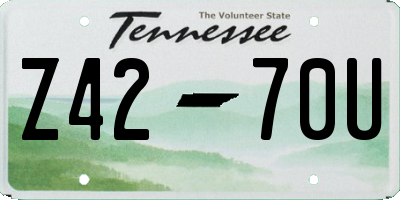 TN license plate Z4270U