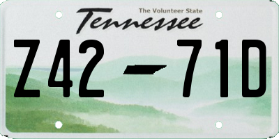 TN license plate Z4271D