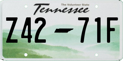TN license plate Z4271F
