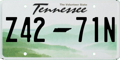 TN license plate Z4271N
