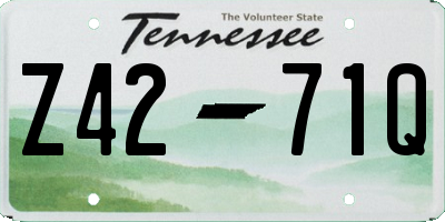 TN license plate Z4271Q