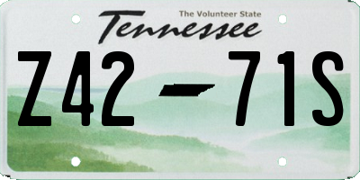 TN license plate Z4271S
