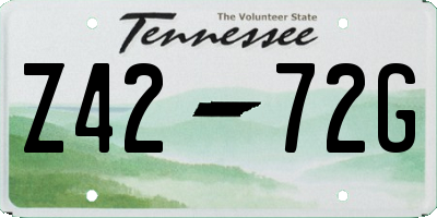 TN license plate Z4272G