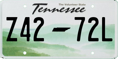 TN license plate Z4272L