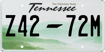 TN license plate Z4272M
