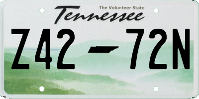 TN license plate Z4272N