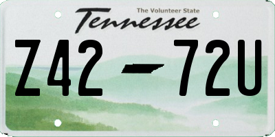 TN license plate Z4272U