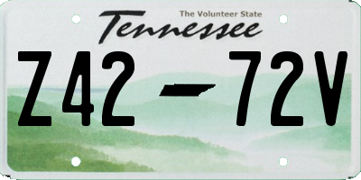 TN license plate Z4272V