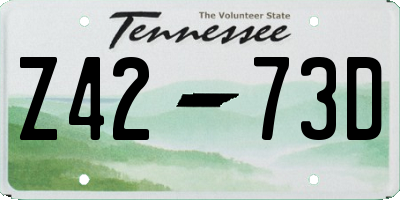 TN license plate Z4273D